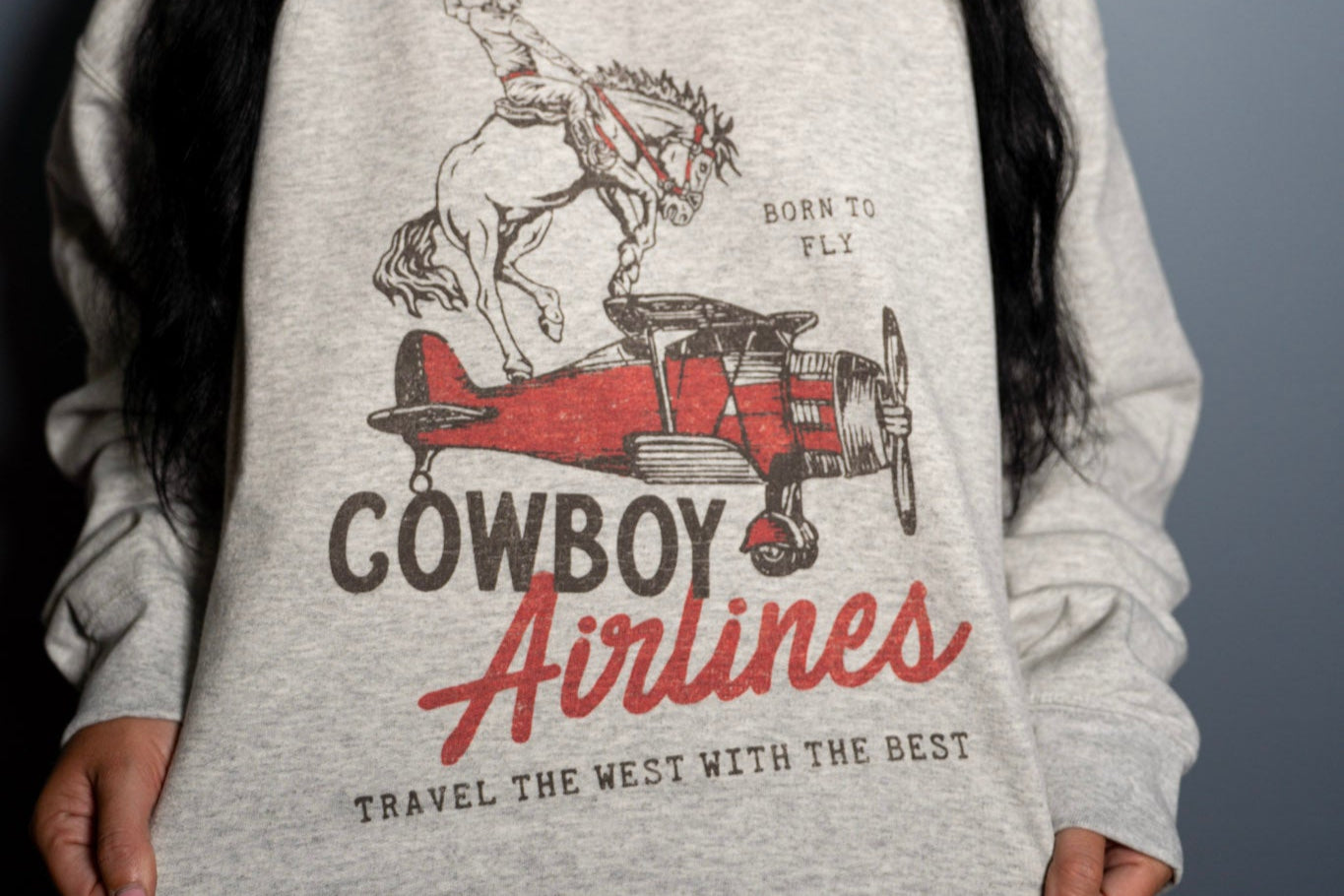 Cowboy Airlines Cozy Crewneck