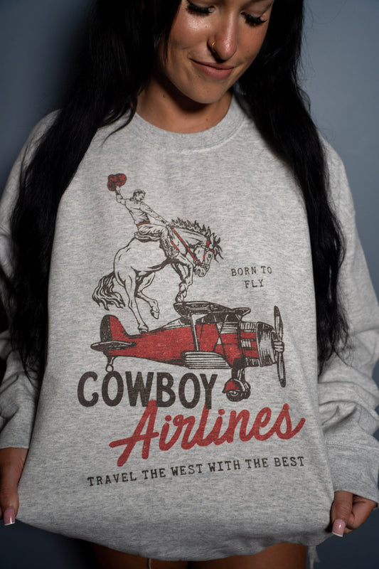 Cowboy Airlines Cozy Crewneck
