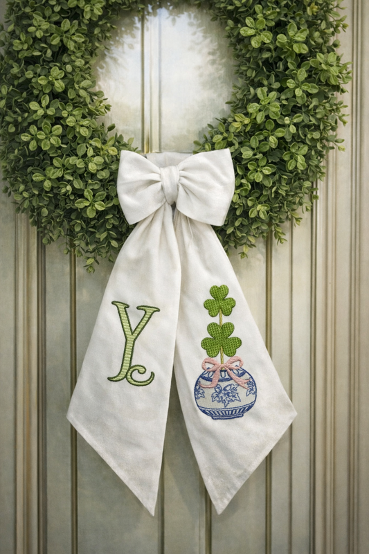 Lucky Wreath Sash- Chinoiserie