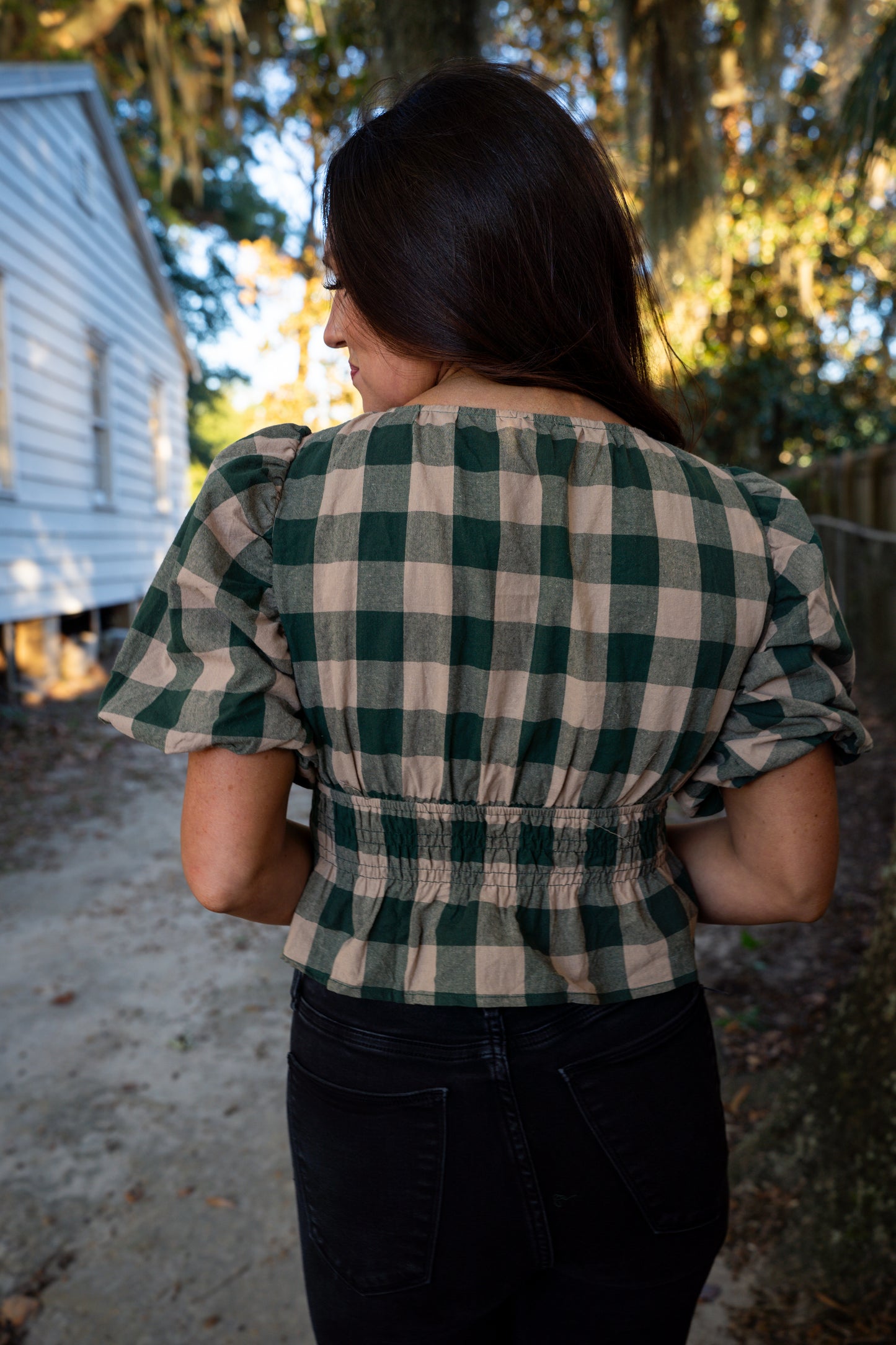 Country Greens Plaid Top