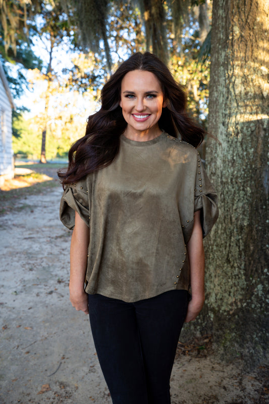 Southern Spice Suede Top
