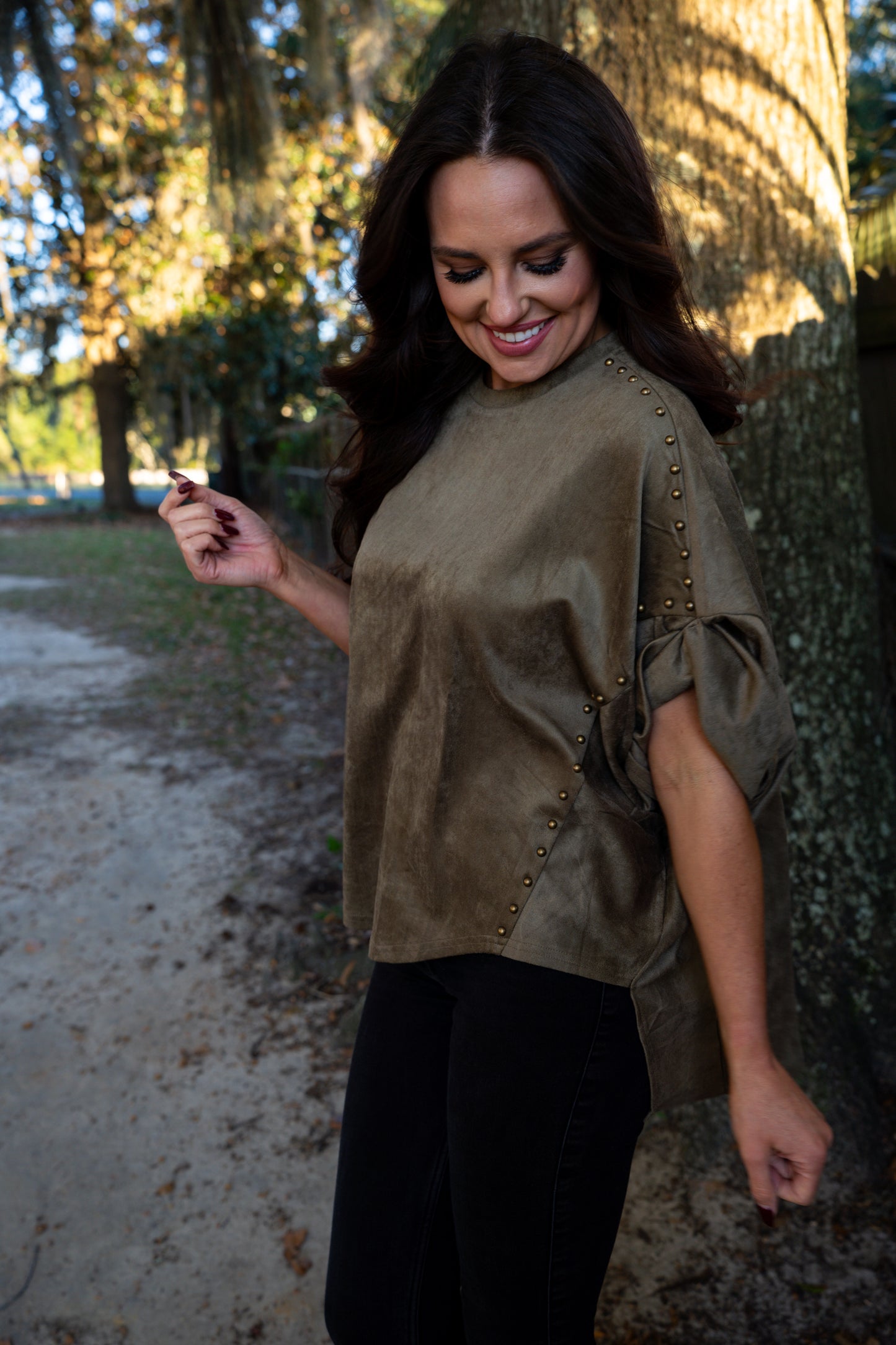 Southern Spice Suede Top
