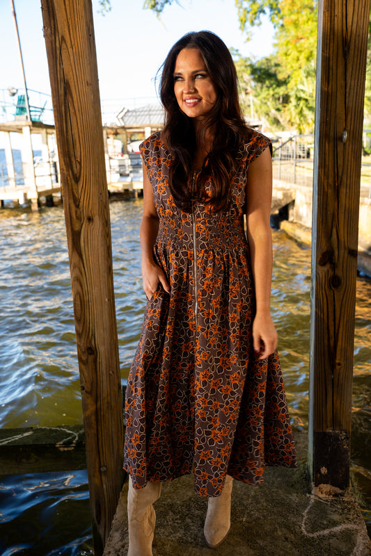 Friendsgiving Floral Dress