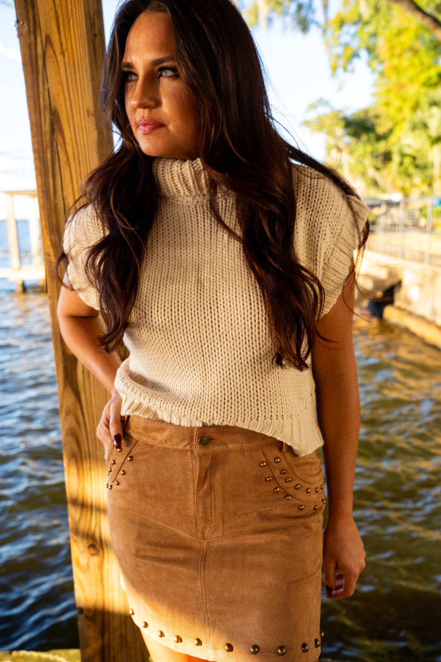 Brown Sugar Studded Skirt