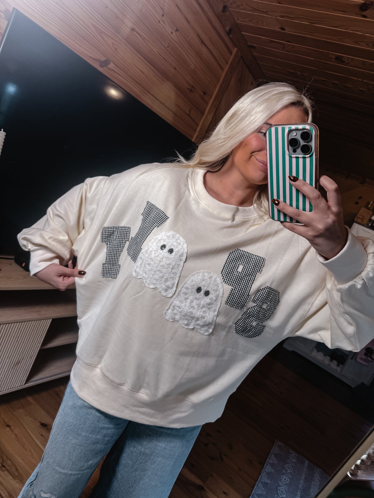 Gingham Ghosts Pullover