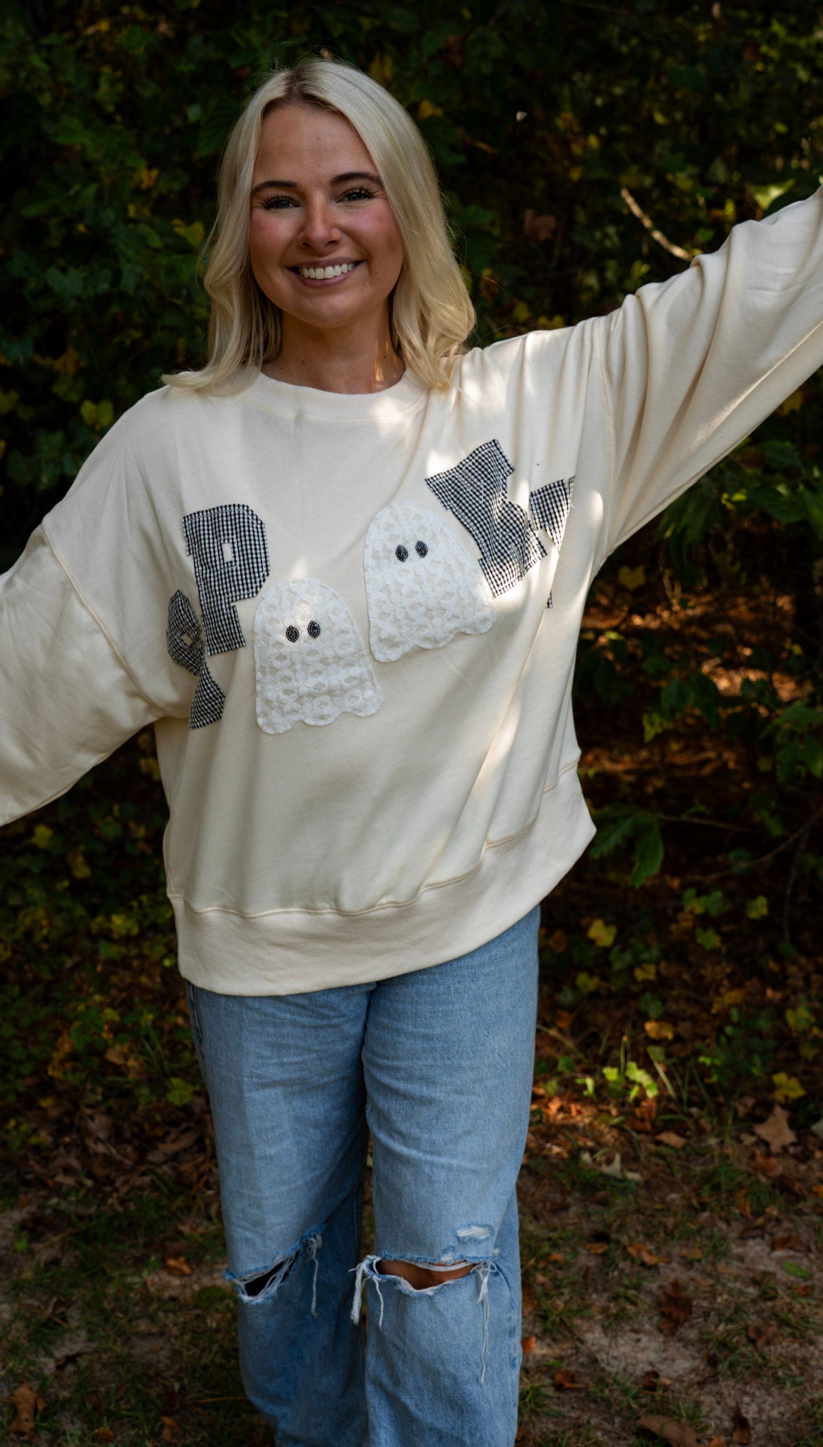 Gingham Ghosts Pullover